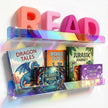 24 inches Iridescent Acrylic Bookshelf for Kids, Wall Mounted Kids Display Book Shelves for Room Nursery Toddler Classroom (2 Packs)