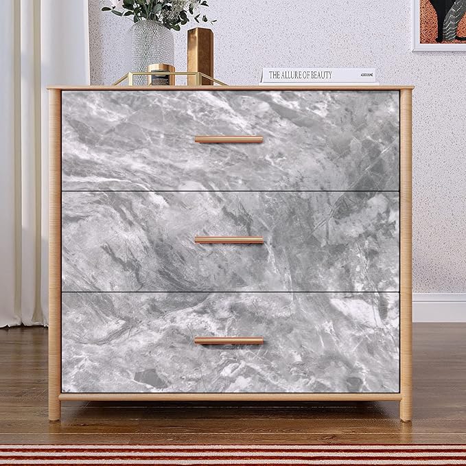 Yancorp 32.8ft Dark Gray Contact Paper Peel and Stick Wallpaper Marble Removable Wallpaper Pull and Stick Countertops Self-Adhesive Backsplash for Cabinets