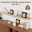 Axeman 48 Inch Floating Shelves | Picture Ledge Shelf Set of 2 | Oak Wall Shelves with Lip | Oak Picture Shelf for Wall with Ledge | Photo Ledges 48 Inch