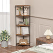 Corner Plant Stand Shelf, 5 Tier Tall Shelf Plant Stand for Indoor Plants, Rustic Brown Corner Bookshelf Wall Decor Living Room, 44.1