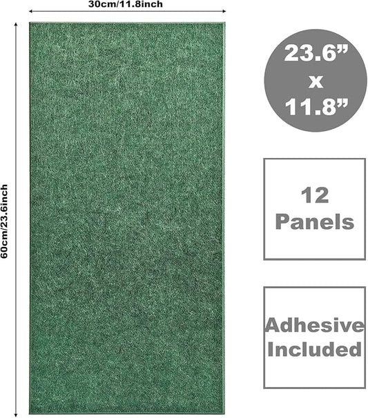 Acoustic Panels 12-Pack Soundproof Wall Panels 24"X12"X0.35" Sound Panels High Density Sound Dampening Panels - Tree