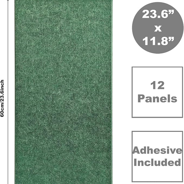 Acoustic Panels 12-Pack Soundproof Wall Panels 24"X12"X0.35" Sound Panels High Density Sound Dampening Panels - Tree