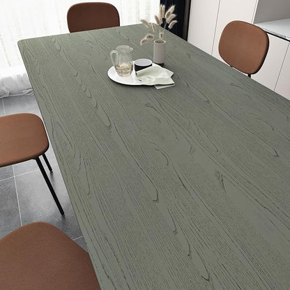 Wallercity Thick Green Wood Grain Contact Paper for Countertops Peel and Stick Green Wallpaper Self Adhesive Removable Vinyl Wrap for Counters Wood Wallpapers for Bathroom Kitchen Cabinets 15.8x236 IN