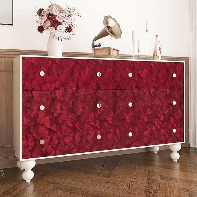 Wallercity Deep Red Velvet Peel and Stick Wallpaper Flocking Fabric Contact Paper for Jewelry Box Dresser Cabinets Self Adhesive Wine-red Felt Flocking Wall Paper for Shelf Liner Drawers 15.8''x236''