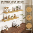 Fun Memories Floating Shelves for Wall, 30 Inch Long Floating Shelves Set of 2, 30 x 10 Wooden Shelves for Wall, Large Storage Shelves, Hanging Shelves for Bathroom Kitchen Bedroom, Oak