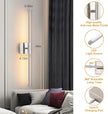 40 Inch Sand-Nickel Battery Operated Wall Sconces Set of Two, Dimmable Wall Sconces with Remote Control, Rechargeable Sconces, LED Wireless Wall Lights for Bedroom, Living Room, Bathroom