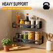 Magnetic Spice Rack for Refrigerator, 2 Pack Metal Magnetic Shelf Organizer for Fridge Side, Strong Spice Storage Rack for Kitchen, Black