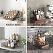 3 Tier Spice Rack Organizer for Cabinet, Foldable Spice Rack for Countertop, Cabinet Drawers Rustic Wooden Seasoning Spice storage for Kitchen Station, Pantry, Home - 1PC