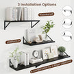 Axeman Deep Floating Shelves | 24 Inch Black Wall Shelves Set of 2 | 10 Inch Deep Wood Floating Shelves for Wall | 24