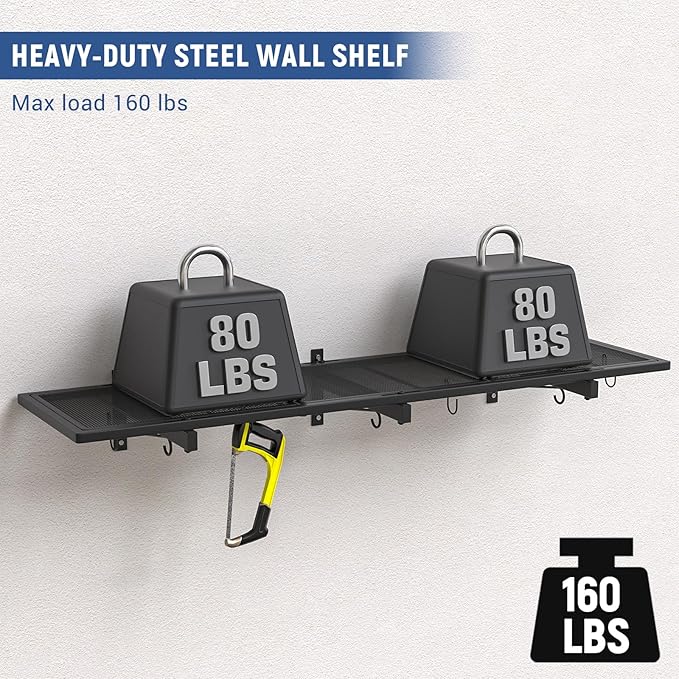 Garage Wall Shelf, Heavy Duty Garage Shelving, 46