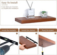 Marsmiles Wood Floating Shelves | Rustic Mahogany Wood Wall Shelves Set of 2 | 16