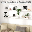upsimples Floating Shelves for Wall, Wall Shelves for Decor Storage Set of 6, Wall Mounted Wood Shelf for Bedroom, Living Room, Bathroom, Kitchen, Picture Ledge Shelf, White