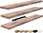 Sorbus Floating Shelves for Wall - 35 Inch Long Bathroom Shelves, Wall Decor for Bedroom, Kitchen, Living Room & Book Storage - Mounted Floating Shelf with Invisible Brackets (Mahogany, 3 Pack)