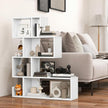 Giantex 5-Tier S-Shaped Bookshelf, Geometric Bookcase w/Open Cubes, Modern Decorative Display Shelf w/Anti-Toppling Kits, Freestanding Storage Rack for Living Room, Study, Home, Office (2, White)