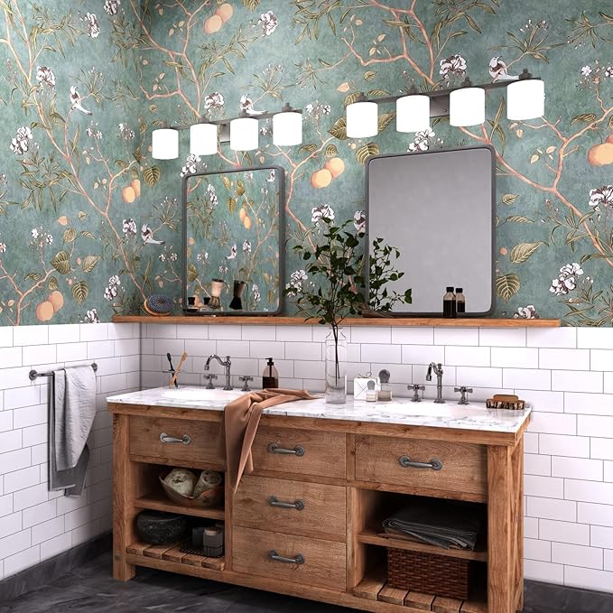 Green Floral Wallpaper Peel and Stick Bird Wallpaper 17.5