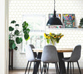Hexagonal Wallpaper Geometric Peel and Stick Wallpaper 17.3”×472”Gold and White Contact Paper Decorative Shelf Drawer Liner Roll Waterproof