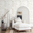 Ismoon Large Floral Peel and Stick Wallpaper Boho Beige/Coffee Contact Paper 17.3inx49ft Modern Wall Paper Removable Self Adhesive Bedroom Cabinet Bathroom Waterproof Mural Wall Decor Vinyl Roll