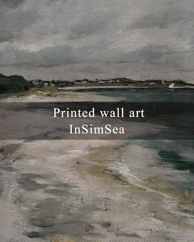 InSimSea Framed Canvas Wall Art Vintage Decor, Large Coastal Wall Art, Seaside Painting Prints, Modern French Country Farmhouse Decorations, Rustic Wall Decor for Living Room Bedroom, 20