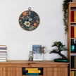 KSDUT Aesthetic Flower Dark Blue Wall Art Decor - Botanical Neutral Mid Century Modern Wall Art Canvas Frame Hanging Prints, Vintage Landscape Round Wall Art Decor for Home Decorations 10