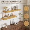 Fun Memories 12 Inch Deep Floating Shelves for Wall, 30 Inch Long Floating Shelf, 30 x 12 Shelf for Wall, Rustic Wood Bookshelves, Hanging Shelves for Bathroom Kitchen Bedroom, Oak, Set of 2