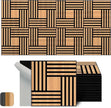 WoveN SounD Artisan Acoustic Wall Panels, 16 Pack 12x12 Inch, Wood Veneer Carved Sound Proof Wall Decor, Self-Adhesive for Home, Studio, Office & Focus Zones, Metre, Natural Oak