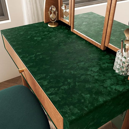 Wallercity Emerald Green Velvet Wallpaper Peel and Stick Felt Drawer Liner Self Adhesive Vintage Green Velvet Flocking Liner Wallpaper Adhesive Backed Felt Roll for Arts Crafts Shelves 11.8"x78.7"