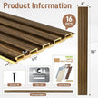 WPC Wainscoting Panels, 16 Packs 54 x 6 Inch 3D Wall Panels for Interior Wall Decor, Living Room, Bedroom, TV Background, Accent Slat Wall Paneling, Light Walnut