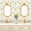 Vintage Symmetry Wallpaper Peel and Stick Beige Floral Wall Paper Boho 17.5