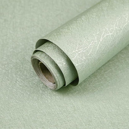 Abyssaly Green Peel and Stick Wallpaper Embossed Silk Textured Wallpaper 15.7" X 118" Self Adhesive Removable Vintage Contact Paper Cabinet Furniture Countertop Shelf Paper