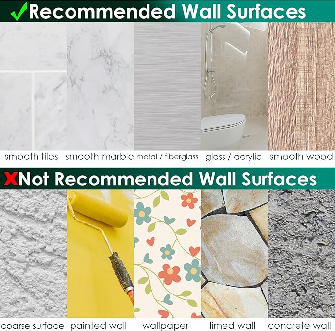 Upgraded Adhesive Hooks for Wall Mount, Self-Adhesive Corner Shelf Shower Caddy, Waterproof Bathroom & Kitchen, Wire Hook 12 Pack