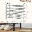 Hoctieon 5 Tier Mesh Style Shoe Rack, Entryway Shoe Shelf, Shoe Storage Organizer, Shoe Rack for Closet, Space Save for Bathroom, Garage, Hallway, Bedroom, Living Room, Black
