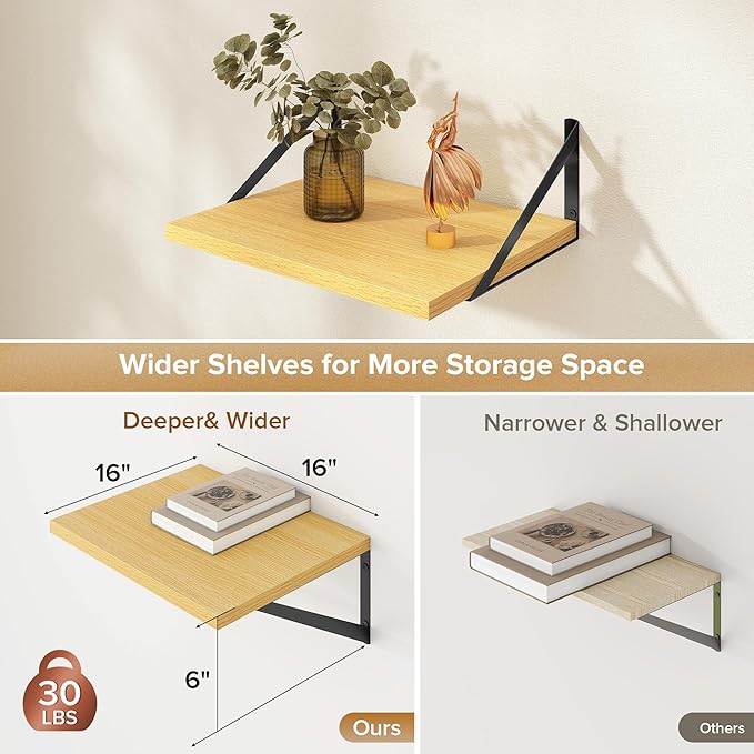 Deep Floating Shelves Wall Mounted, 16