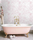 Ismoon Large Floral Peel and Stick Wallpaper Boho White/Pink Contact Paper 17.3inx16.3ft Removable Self Adhesive Bedroom Cabinet Mural Wall Decor Vinyl Roll