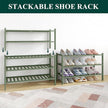 Smiry Bamboo Shoe Rack for Closet, 6 Tier Wooden Stackable Shoe Organizer, Free Standing Shoes Storage Shelf for Entryway, Front Door Entrance, Green