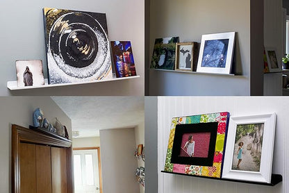 Floating Ledge, Photo Shelf, Art Ledge - Very Durable and Made in The USA (White, 24")