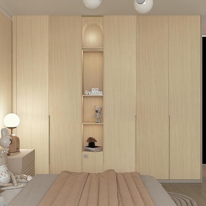 BOMENG Large White Oak Wood Wallpaper Light Oak Contact Paper Peel and Stick Countertops for Kitchen Beige Wood Wallpaper 32