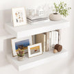 Floating Shelves for Wall, 24 Inch Wide x 12 Inch Deep Floating Shelves, Long Wood Floating Wall Shelf Shelves for Living Room Bathroom Bedroom Kitchen Home - (White, 24