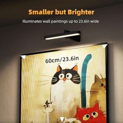 Picture Lights for Wall Battery Operated 4800mAh, 10inch Rechargeable Display Light with Remote/Rotatable, Dimmable/3CCT LED Art Cordless Lamp for Painting/Gallery Artwork/Portraits/Phote/Frame/Poster