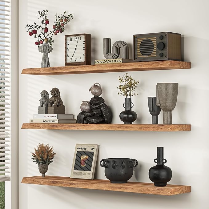 Fun Memories Floating Shelves for Wall, Live Edge 32