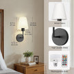 DORESshop Battery Operated Wall Sconce Set of 2, Wall Light Wireless Easy to Install, Dimmable and Adjustable Sconces Wall Decor, Rechargeable Wall Lamp for Bedroom, Living Room, Black 13.8in