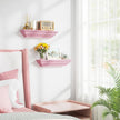 Alsonerbay Floating Shelves Wall Mounted Set of 2, Rustic Shelves for Wall Storage, 17 Inch Wood Shelves for Bedroom Living Room Bathroom, Pink