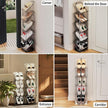 Sloping Narrow Shoe Rack 5 Tiers - Free Standing Vertical Shoes Racks for Small Spaces and Corner, Shoe Storage Organizer for Entryway, Tall Slim Shoe Shelf Cabinet for Shoes and Boots