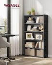 VASAGLE Custos Collection - Bookshelf, 5-Tier Bookcase, Book Shelf, Open Storage Shelf, 9.4 x 30 x 52.8 Inches, for Living Room, Home Office, Dinning Room, Ebony Black ULBC175T56