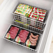 Orgneas Freezer Organizer Bins, Upright Freezer Basket Drawer Organizer Bins, Better Air Circulation Metal Wire Storage Container Bin For Chest Deep Freezers, Easy Sort & Get Food, 2 Large 2 Medium