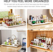 Expandable Carbon Steel Spice Rack Organizer for Pantry, Adjustable 3-Tier Ladder Shelf,Holds Up to 24 Cans,Kitchen Countertop Organizer, Rustproof Storage Rack for Spices, Cans, Sauces & Dry Goods