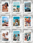 Vittanly 5x7 Picture Frames Set of 9, Shatter Resistant Plexiglass, Display 4x6 Pictures with Mat or 5x7 without Mat, Photo Frames for Wall or Tabletop, Engineered Wood, Distressed White