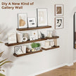 Heimlove 36 Inch Floating Shelves for Wall 8 Inch Deep Rustic Brown Shelves Set of 2,Wall Mounted Rustic Wood Long Floating Shelf with Invisible Brackets for Bedroom Kitchen Living Room