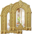 ZEXUIRU 2PCS Arched Window Wall Mirror,Rustic Farmhouse Home Decor, Wood Framed Accent Mirror for Living Room,Bathroom,Bedroom,Kitchen,14.5x10.6 Inches