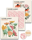 HesenDot Unframed Floral Wall Art Set of 3,12x16in Flower Market Canvas Prints,Abstract Botanical Posters Decor,Minimalist Amsterdam Stockholm Bologna Artwork for Living Room Bedroom Office Home