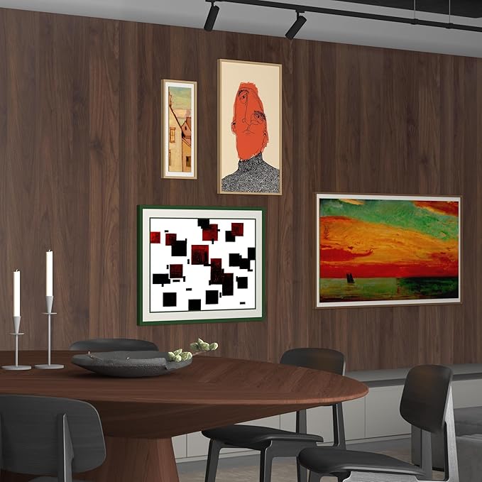 BOMENG Walnut Wood Contact Paper 16x354 inch Dark Brown Wood Wallpaper Peel and Stick Waterproof Removable Faux Wood Grain Vinyl Wrap Vintage Countertop Paper for Drawer Liner Cabinets Walls Desk